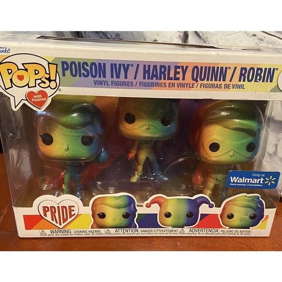 3 Pack Funko Pop Heroes DC Comics Pride Poison Ivy Harley Quinn Robin Figures - Picture 2 of 13